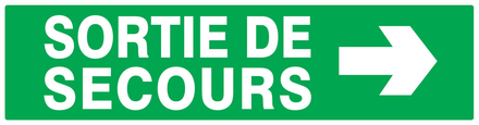 PANNEAU SORTIE DE SECOURS FLECHE A DROITE 200X52MM TALIAPLAST - 720415