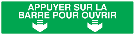 PANNEAU APPUYER SUR LA BARRE POUR OUVRIR 200X52MM TALIAPLAST - 720421
