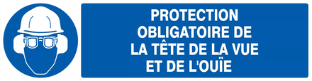 PANNEAU PROTECTION OBLIGATOIRE TETE/VUE/OUIE 200X52MM TALIAPLAST - 720501