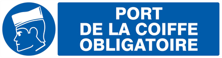 PANNEAU PORT DE LA COIFFE OBLIGATOIRE 200X52MM TALIAPLAST - 720502