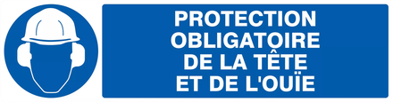 PANNEAU PROTECTION OBLIGATOIRE TETE ET OUIE 200X52MM TALIAPLAST - 720505