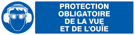 PANNEAU PROTECTION OBLIGATOIRE VUE/OUIE 200X52MM TALIAPLAST - 720508
