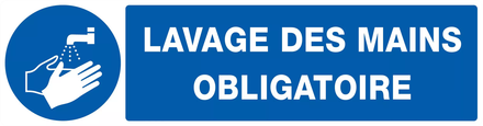 PANNEAU LAVAGE DES MAINS OBLIGATOIRE 200X52MM TALIAPLAST - 720520