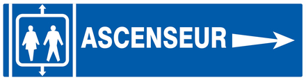 PANNEAU ASCENSEUR FLECHE A DROITE 200X52MM TALIAPLAST - 720602
