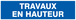 Panneau adhésif TRAVAUX EN HAUTEUR 200X52MM TALIAPLAST - 720650
