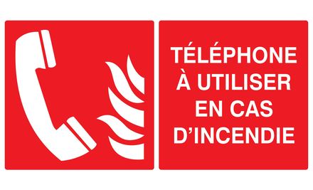PANNEAU TELEPHONE A UTILISER EN CAS D'INCENDIE 330X200MM TALIAPLAST - 721126