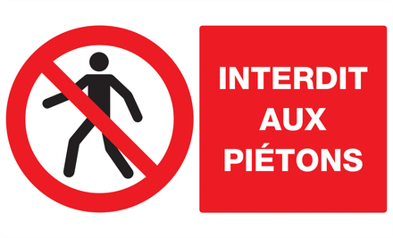 PANNEAU INTERDIT AUX PIETONS 330X200MM TALIAPLAST - 721201