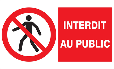 Panneau adhésif INTERDIT AU PUBLIC 330X200MM TALIAPLAST - 721208