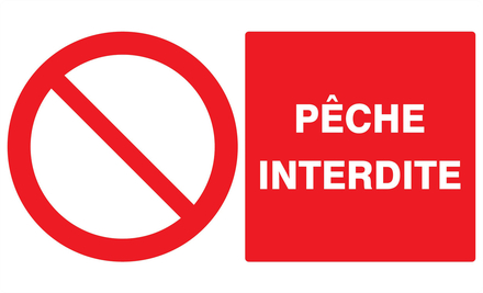 Panneau adhésif PECHE INTERDITE 330X200MM TALIAPLAST - 721215