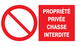 Panneau adhésif PROPRIETE PRIVEE CHASSE INTERDITE 330X200MM TALIAPLAST - 721216
