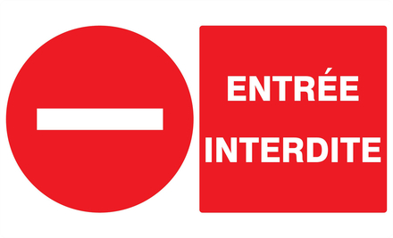 Panneau adhésif ENTREE INTERDITE 330X200MM TALIAPLAST - 721225
