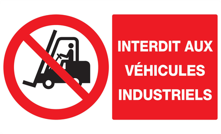 Panneau adhésif INTERDIT AUX VEHICULES INDUSTRIELS 330X200MM TALIAPLAST - 721228