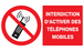 Panneau adhésif INTERDICTION D'ACTIVER DES TELEPHONES MOBILES 330x200mm TALIAPLAST - 721233