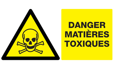 Panneau adhésif DANGER, MATIERES TOXIQUES 330X200MM TALIAPLAST - 721301