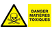 Panneau adhésif DANGER, MATIERES TOXIQUES 330X200MM TALIAPLAST - 721301