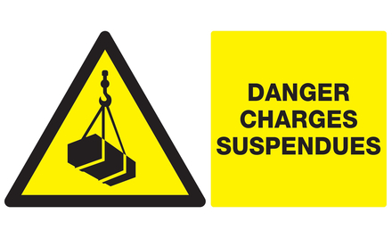 PANNEAU DANGER, CHARGES SUSPENDUES 330X200MM TALIAPLAST - 721307