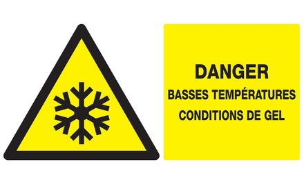 DANGER, BASSES TEMPERATURES CONDITIONS DE GEL 330x200mm TALIAPLAST - 721308
