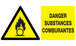 Panneau adhésif DANGER, SUBSTANCES COMBURANTES 330X200MM TALIAPLAST - 721313