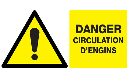 PANNEAU DANGER CIRCULATION D'ENGINS 330X200MM TALIAPLAST - 721324