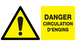 PANNEAU DANGER CIRCULATION D'ENGINS 330X200MM TALIAPLAST - 721324