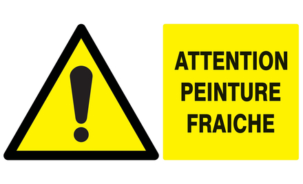 Panneau adhésif ATTENTION PEINTURE FRAICHE 330X200MM TALIAPLAST - 721334