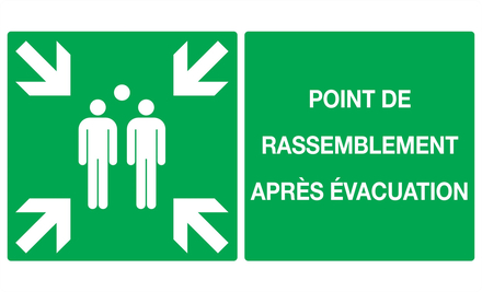 PANNEAU POINT DE RASSEMBLEMENT APRES EVACUATION 330X200MM TALIAPLAST - 721406