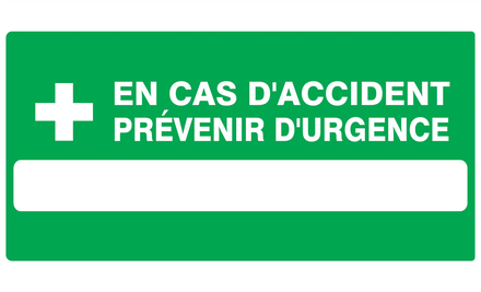 PANNEAU EN CAS D'ACCIDENT PREVENIR D'URGENCE 330X200MM TALIAPLAST - 721413