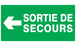 PANNEAU SORTIE DE SECOURS FLECHE A GAUCHE 330X200MM TALIAPLAST - 721415