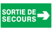 PANNEAU SORTIE DE SECOURS FLECHE A DROITE 330X200MM TALIAPLAST - 721416