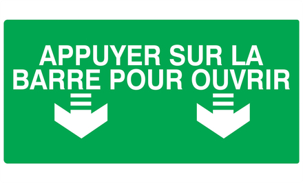 PANNEAU APPUYER SUR LA BARRE POUR OUVRIR 330X200MM TALIAPLAST - 721421