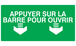 PANNEAU APPUYER SUR LA BARRE POUR OUVRIR 330X200MM TALIAPLAST - 721421