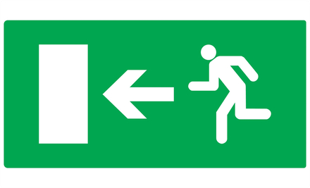 PANNEAU EVACUATION VERS SORTIE GAUCHE 330X200MM TALIAPLAST - 721424