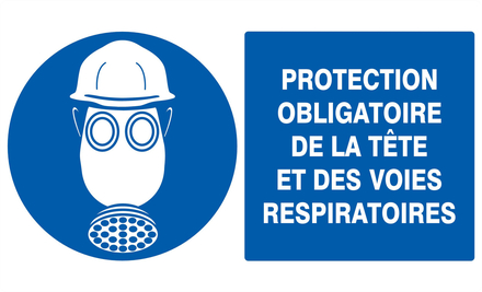 PROTECTION OBLIGAT. TETE/VOIES RESPIRATOIRES 330x200mm TALIAPLAST - 721506