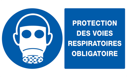 PANNEAU PROTECTION DES VOIES RESPIRATOIRES OBLIGAT. 330X200MM TALIAPLAST - 721510