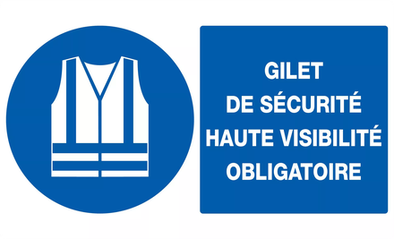 PANNEAU GILET DE SECURITE HAUTE VISIBILITE OBLIGAT. 330X200MM TALIAPLAST - 721513