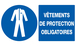 PANNEAU VETEMENTS DE PROTECTION OBLIGATOIRES 330X200MM TALIAPLAST - 721519