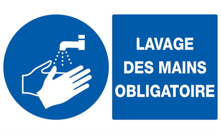 PANNEAU LAVAGE DES MAINS OBLIGATOIRE 330X200MM TALIAPLAST - 721520