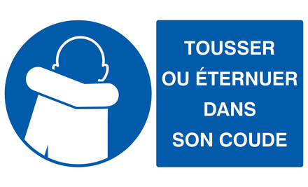 Signalétique d'information 330X200 ADHESIF Tousser ou eternuer dans son coude 330x200mm TALIAPLAST - 721526