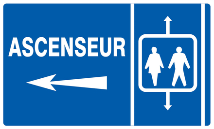 PANNEAU ASCENSEUR FLECHE A GAUCHE 330X200MM TALIAPLAST - 721639