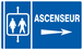PANNEAU ASCENSEUR FLECHE A DROITE 330X200MM TALIAPLAST - 721644
