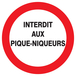 PANNEAU INTERDIT AUX PIQUE-NIQUEURS Ø300MM TALIAPLAST - 722226