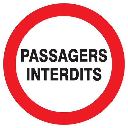 PANNEAU PASSAGERS INTERDITS Ø300MM TALIAPLAST - 722230