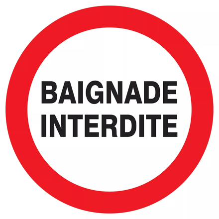 Panneau adhésif BAIGNADE INTERDITE Ø300MM TALIAPLAST - 722236