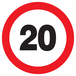PANNEAU INTERDIT DE ROULER A PLUS DE A 20 KM Ø300MM TALIAPLAST - 722256