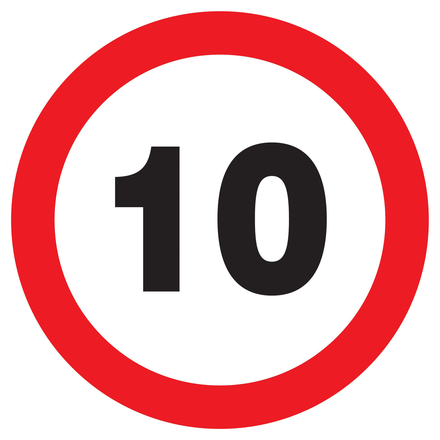 PANNEAU INTERDIT DE ROULER A PLUS DE 10 KM/H Ø300MM TALIAPLAST - 722260
