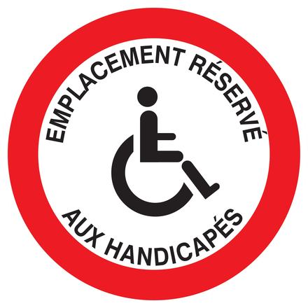 PANNEAU EMPLACEMENT RESERVE AUX HANDICAPES Ø300MM TALIAPLAST - 722266