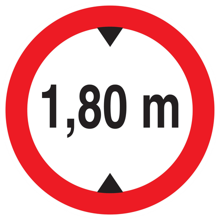 Panneau adhésif INTERDIT AUX VEHICULES DE PLUS DE 1.80M DE HAUT D.300mm TALIAPLAST - 722272