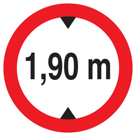 Panneau adhésif INTERDIT AUX VEHICULES DE PLUS DE 1.90M DE HAUT D.300mm TALIAPLAST - 722273