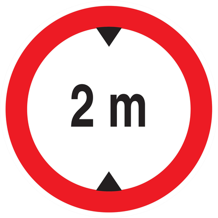 Panneau adhésif INTERDIT AUX VEHICULES DE PLUS DE 2.00M DE HAUT D.300mm TALIAPLAST - 722274