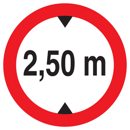Panneau adhésif INTERDIT AUX VEHICULES DE PLUS DE 2.50M DE HAUT D.300mm TALIAPLAST - 722276